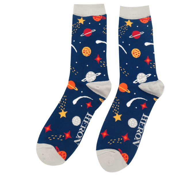 Space Navy Socks