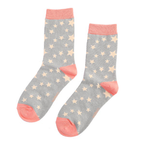 Stars Grey Bamboo Socks