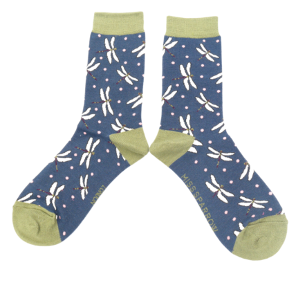 Dragonflies Navy Bamboo Socks