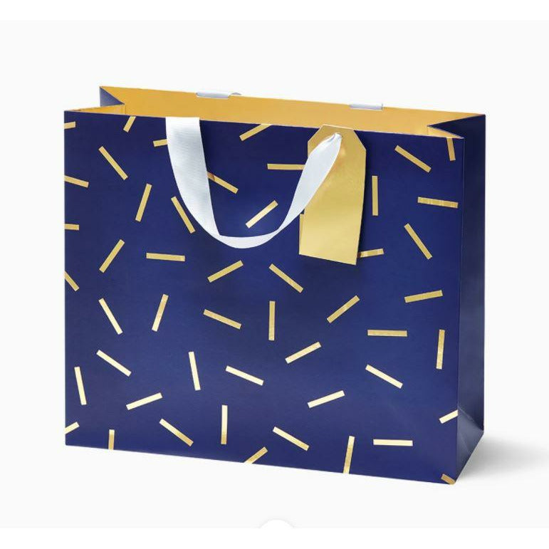 Large Navy Confetti Gift Bag