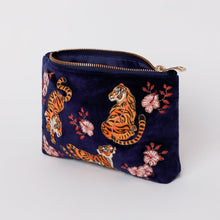 Load image into Gallery viewer, Tiger Navy Velvet Everyday Pouch