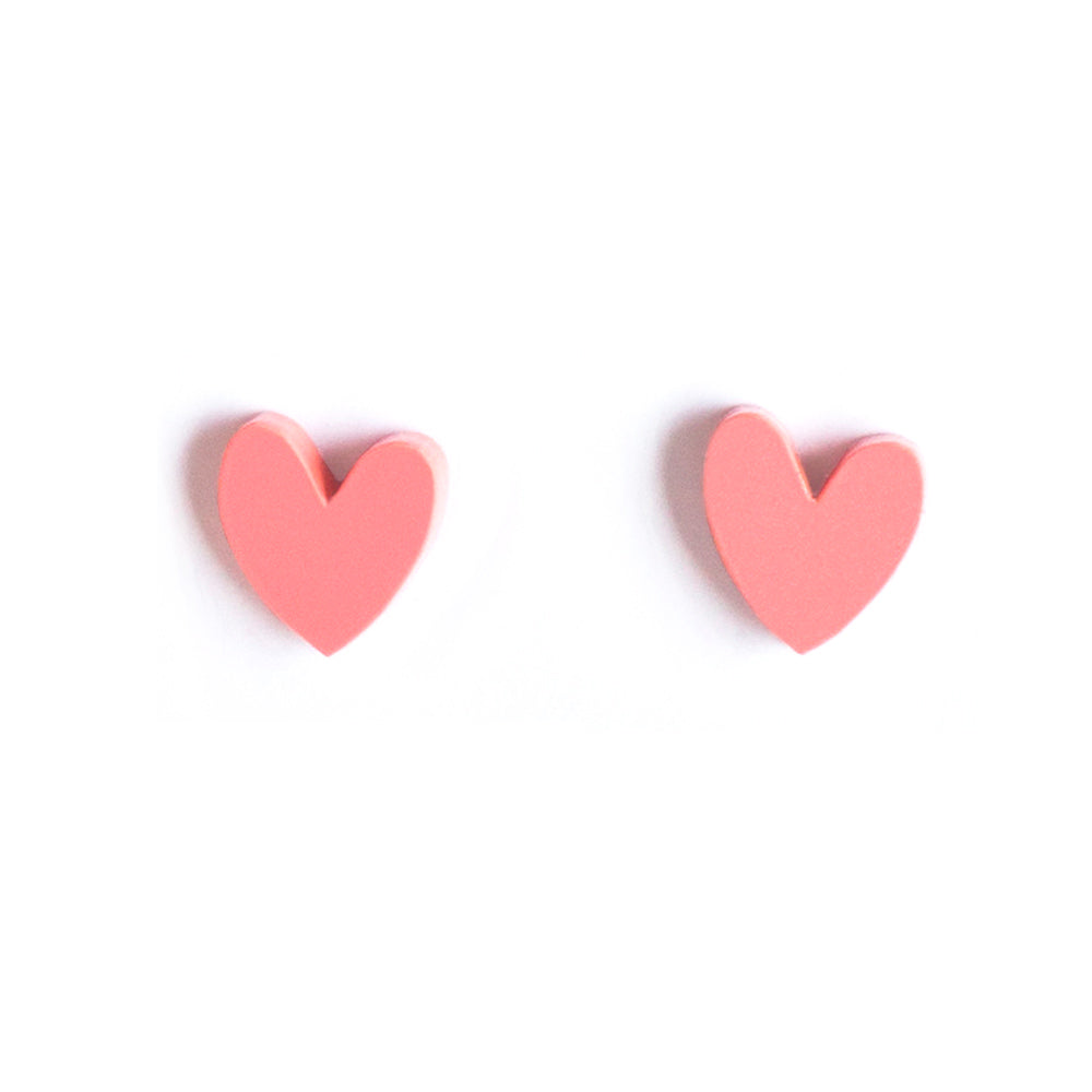 Heart Earrings Soft Pink