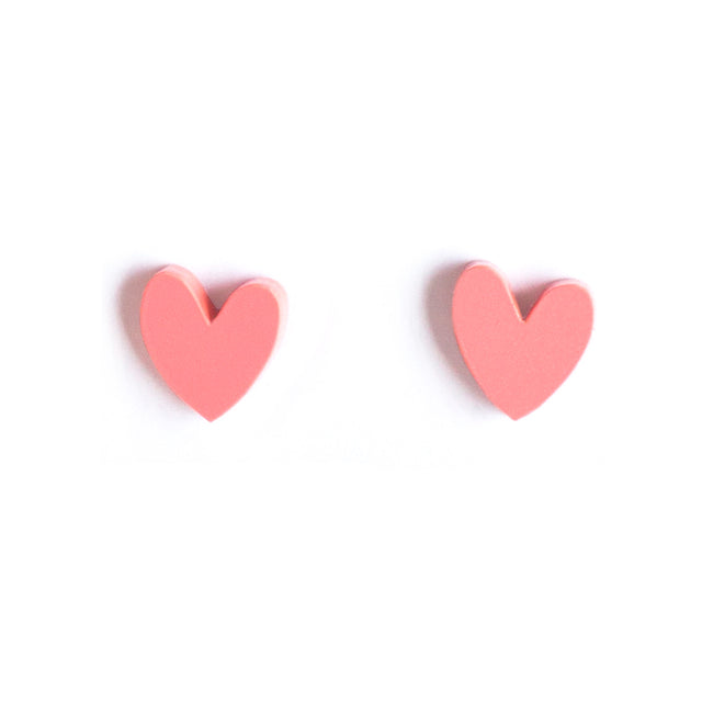 Heart Earrings Soft Pink