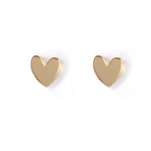 Heart Earrings Mirror Gold