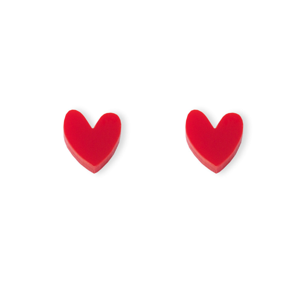 Heart Earrings Red