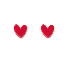 Load image into Gallery viewer, Heart Earrings Red