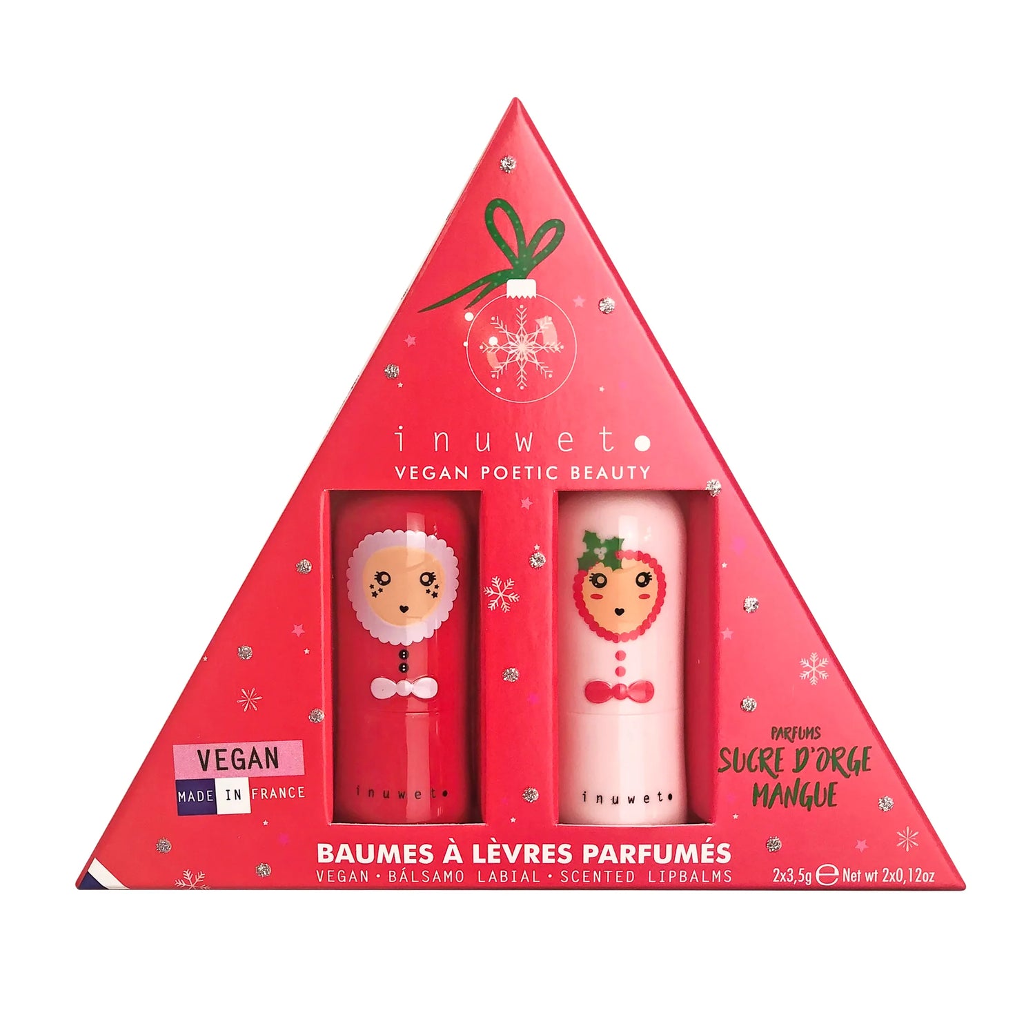 Set of 2 Christmas Bunny Lip Balms - Noel Duo