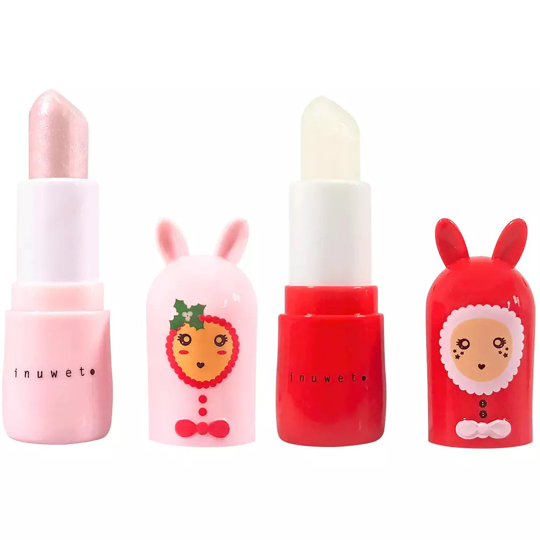 Set of 2 Christmas Bunny Lip Balms - Noel Duo