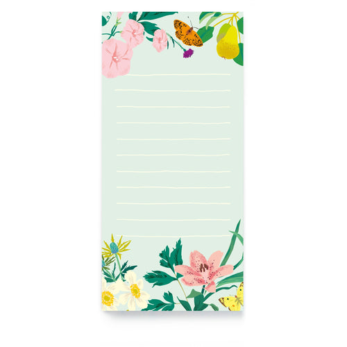Blue Floral Magnetic List Pad