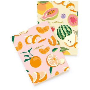 Set Of Two Fruity Notebooks