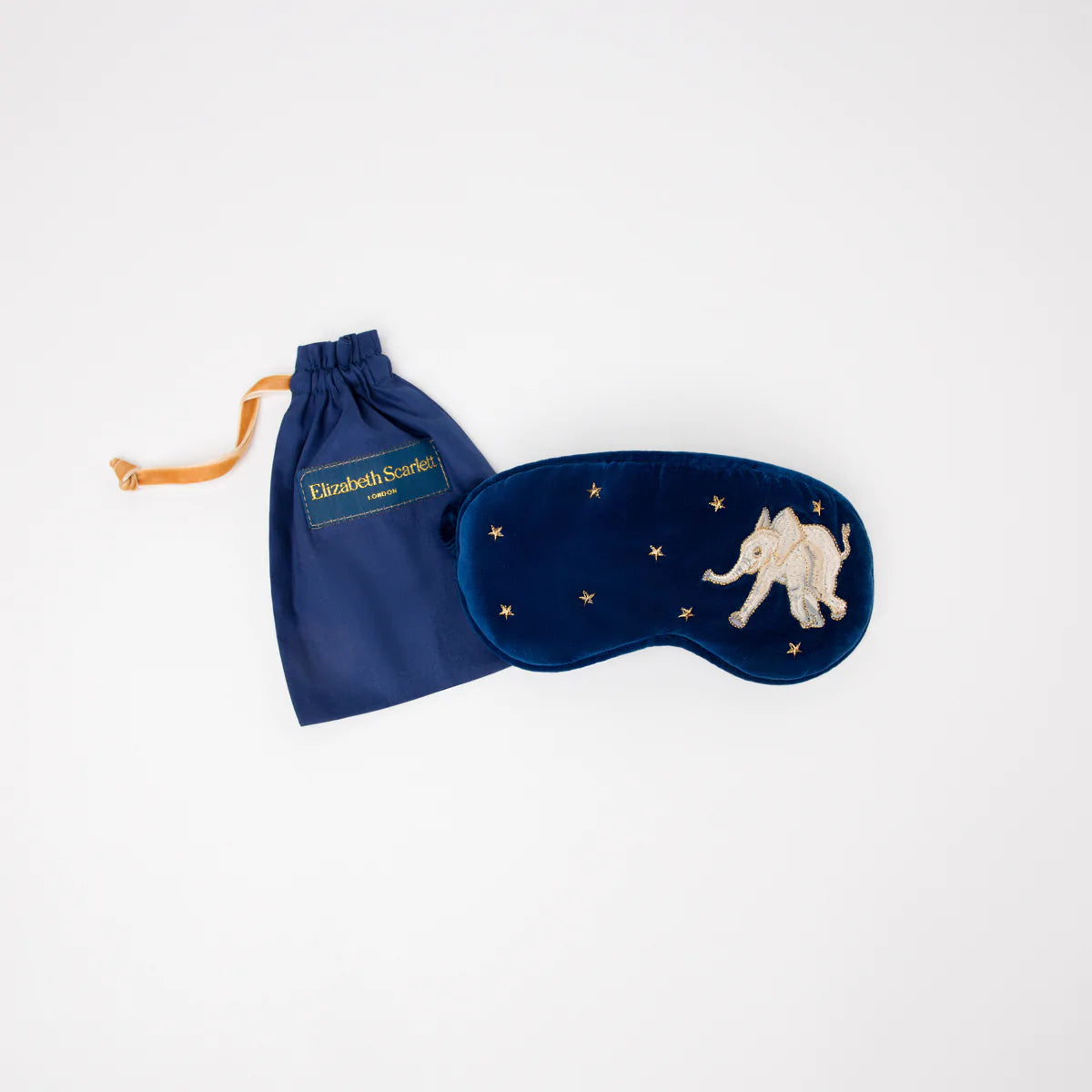 Baby Elephant Navy Velvet Eye Mask