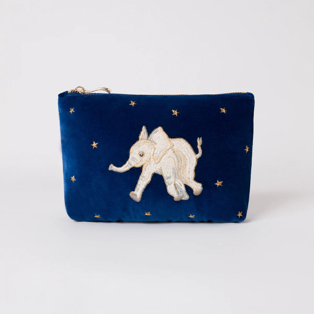 Baby Elephant Velvet Mini Pouch