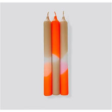 Load image into Gallery viewer, Papaya Sand Dip Dye Neon Candles