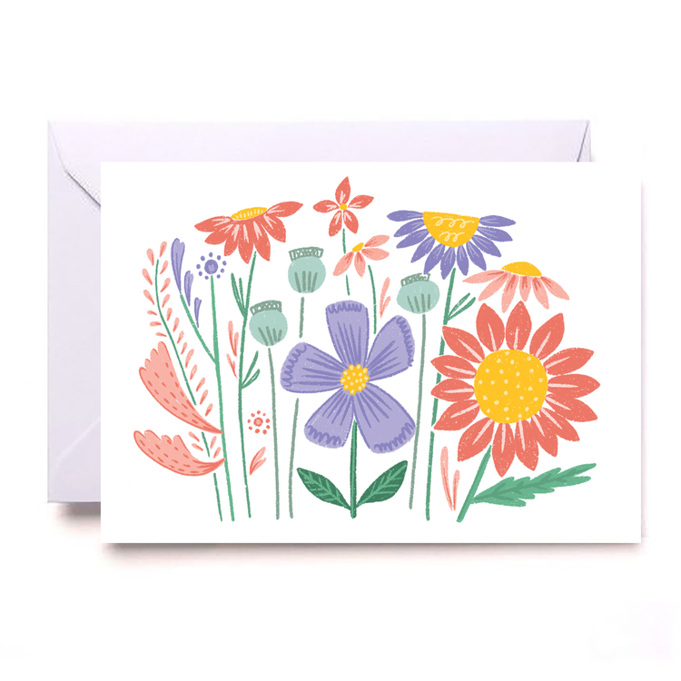 Pastel Flowers Mini Card