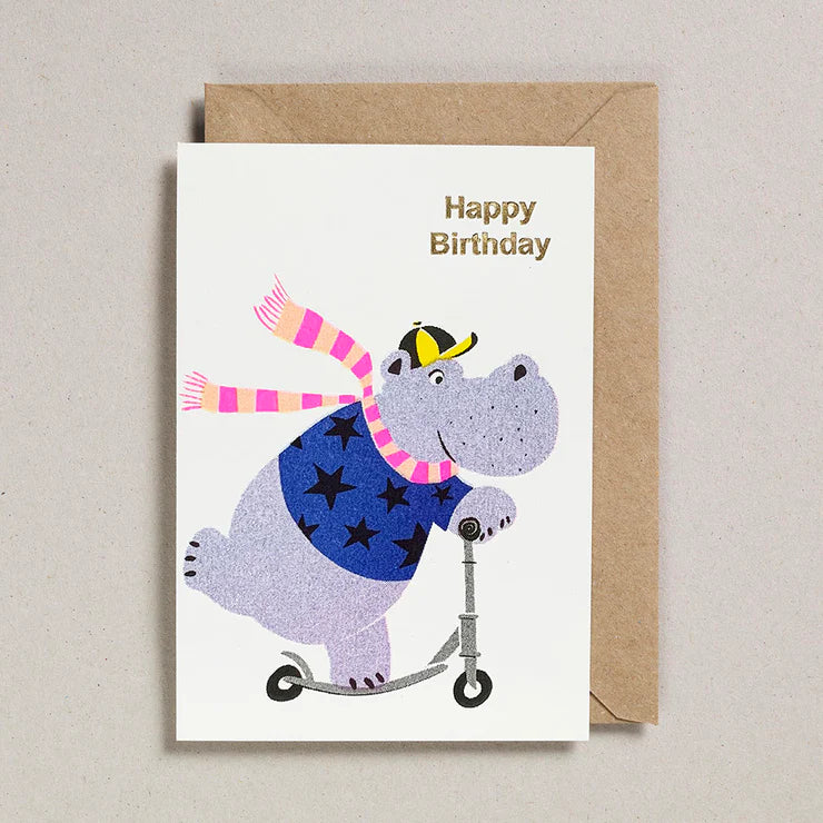 Happy Birthday Hippo Card