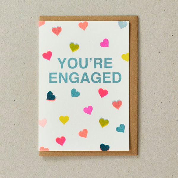 Fluorescent You're Engaged Card