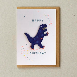 Iron on Blue Dinosaur Card