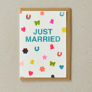 Fluorescent Just Married Card