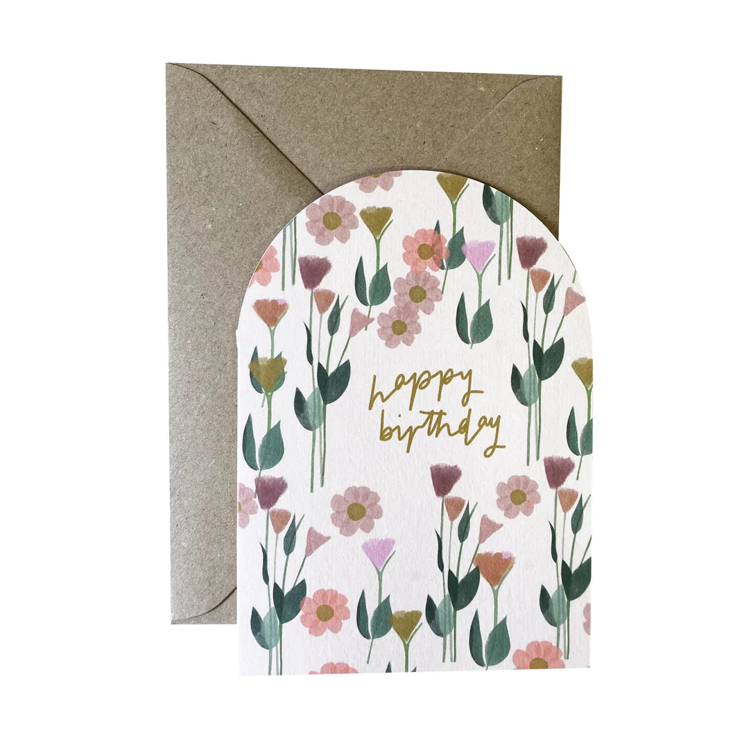 Floral Happy Birthday Card