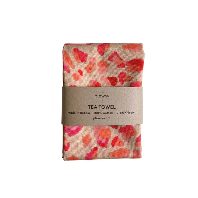 Neon Leopard Print Tea Towel