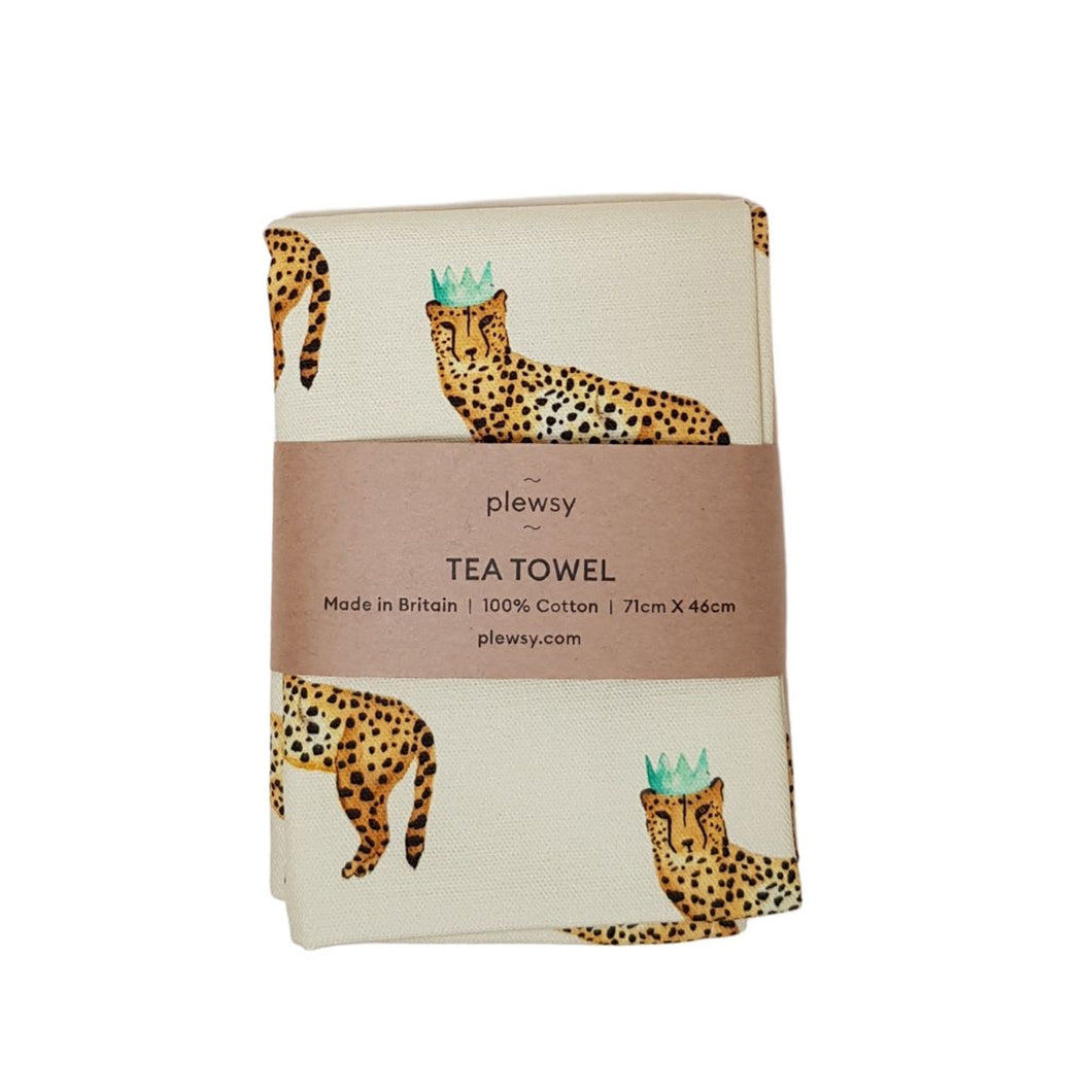 Party Cheetah Tea Towel