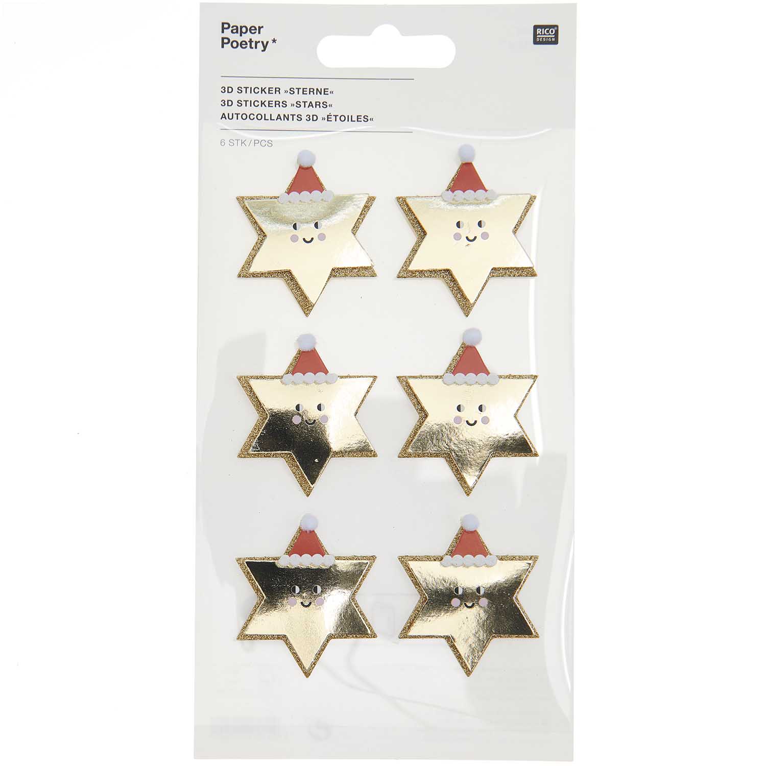 3D Christmas Stars Stickers