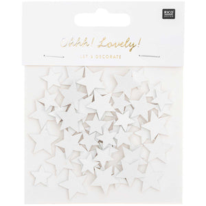 White Mixed Star Wooden Confetti