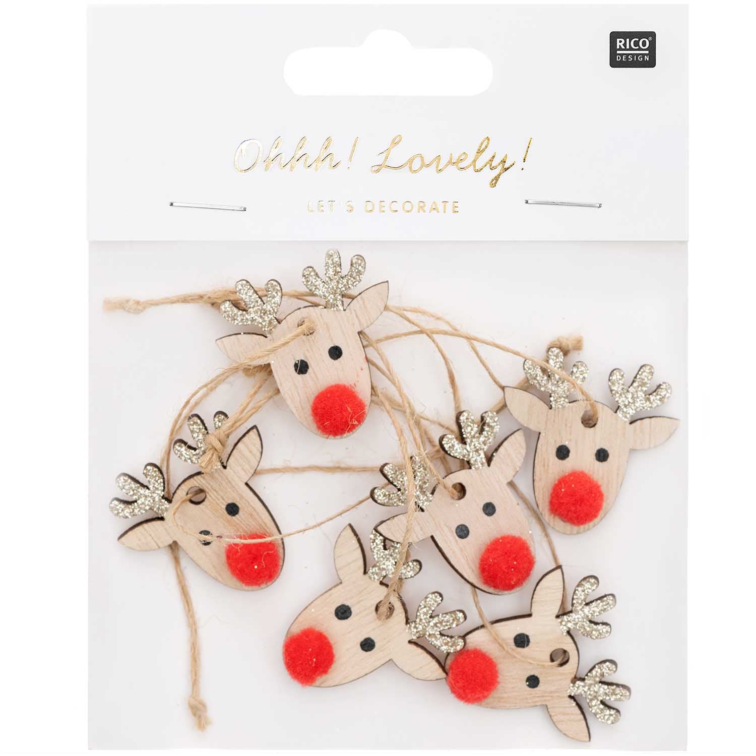 Gold Reindeer Tags