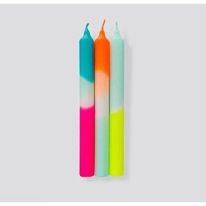 Rainbow Kisses Dip Dye Neon Candles