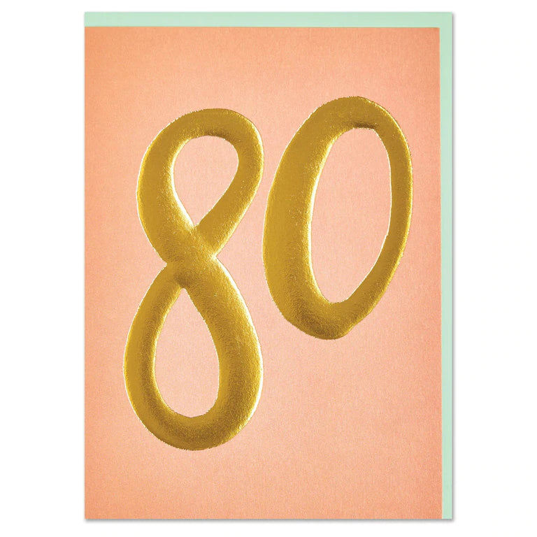 80 Pink And Gold Birthday Card
