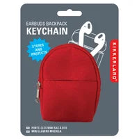 Red Earbuds Backpack Keychain