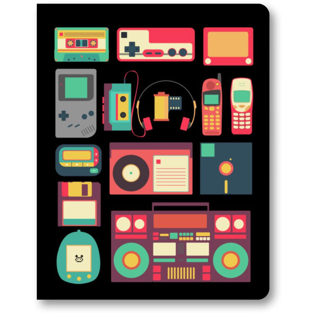 Retro Technology Lined Notebook