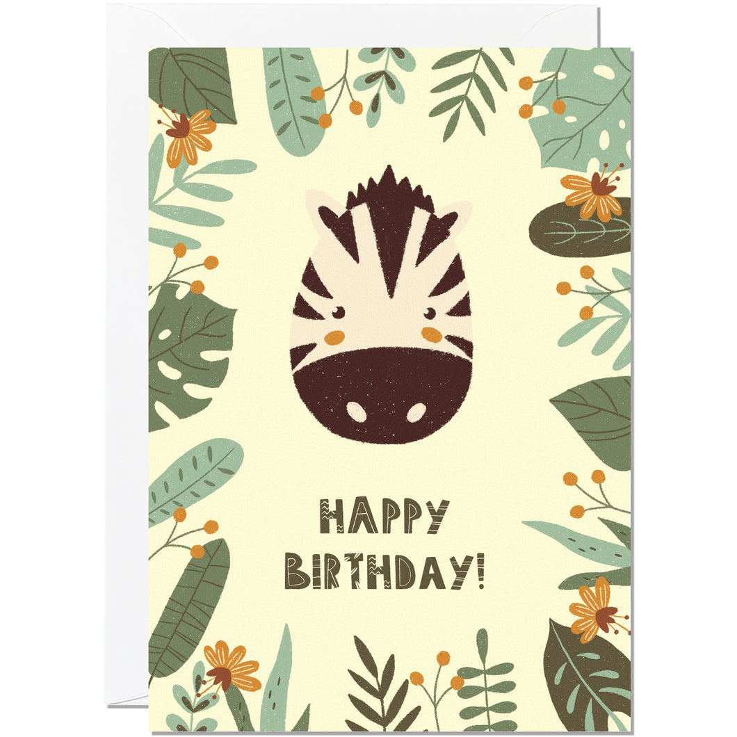 Zebra Birthday Card