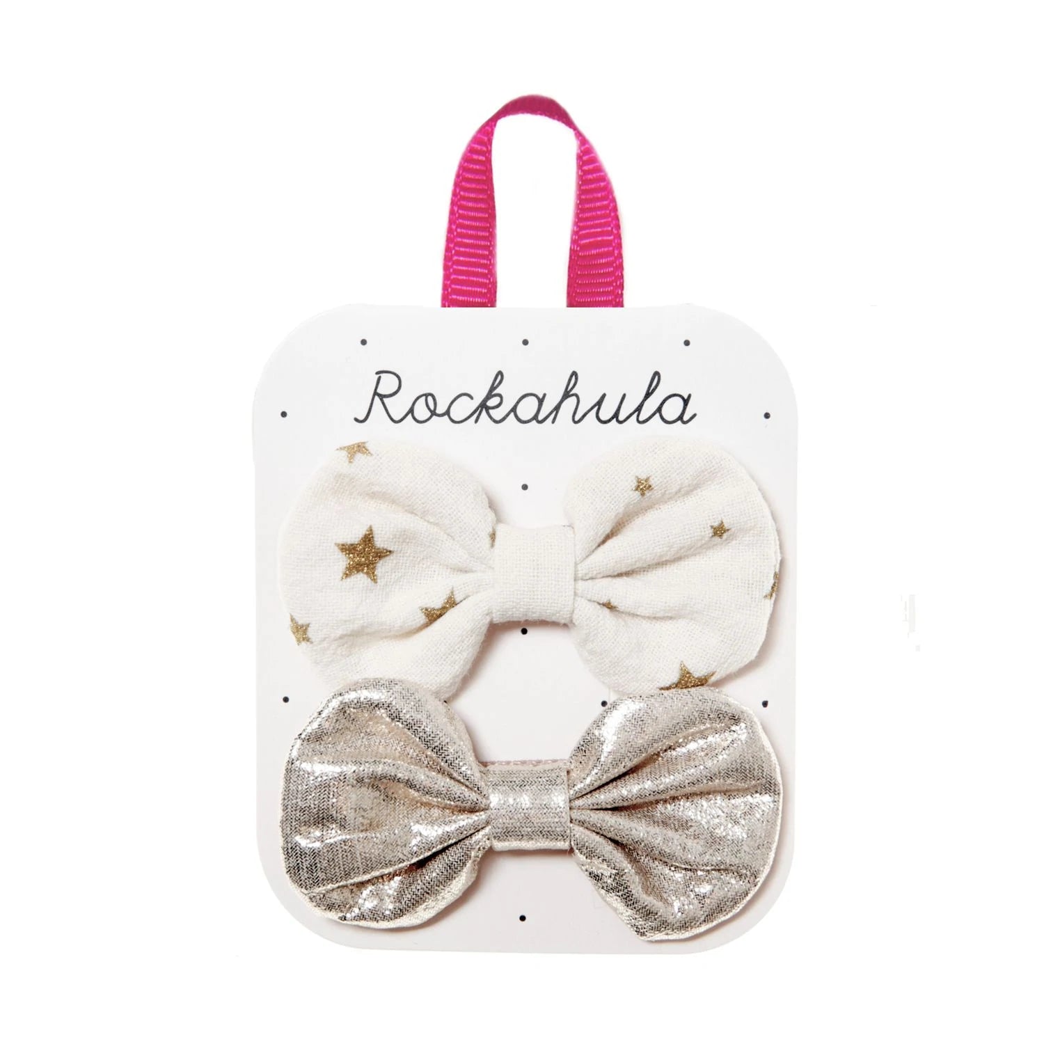 Scattered Stars Bow Hair Clips