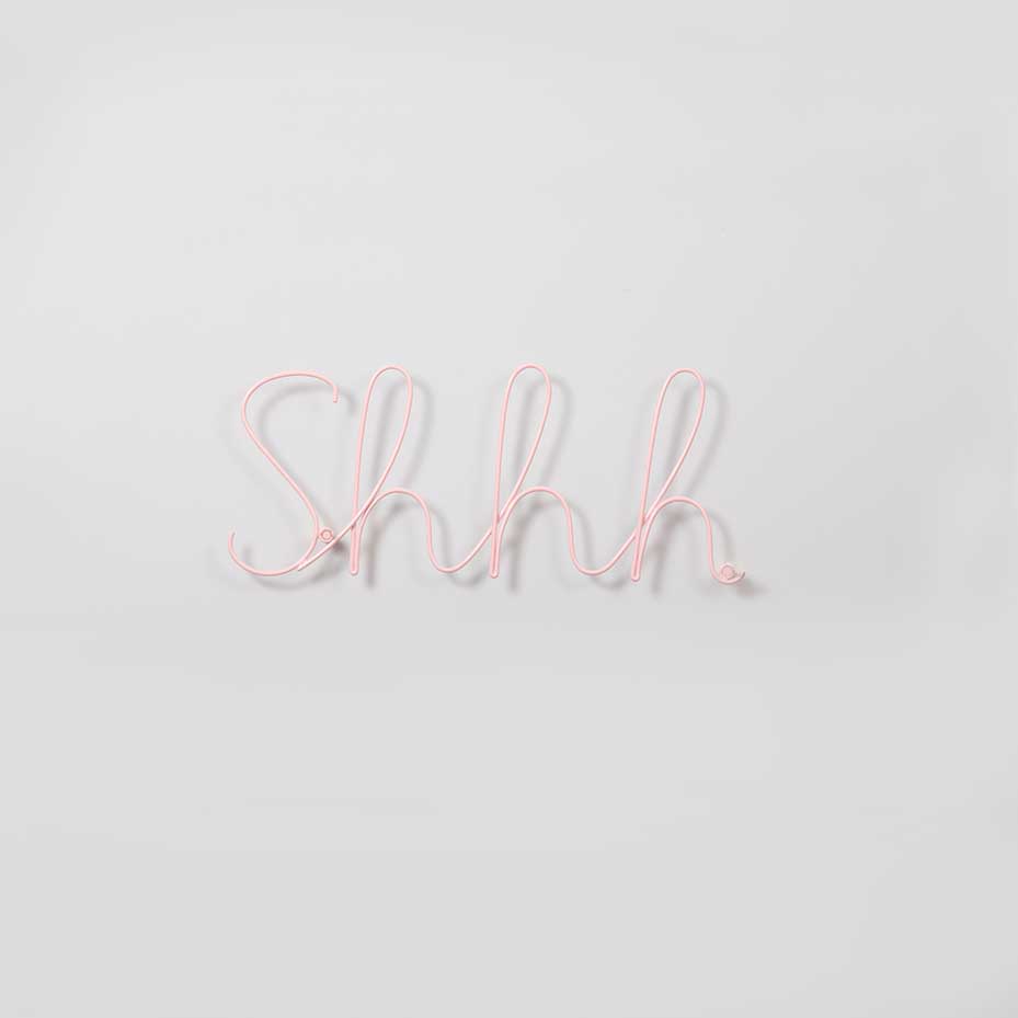 Shhh Wire Wall Art Letters Pink