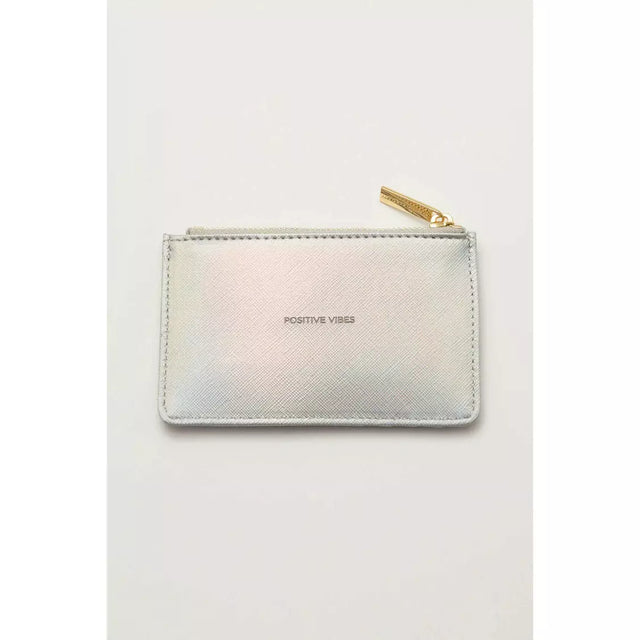 Silver Iridescent Positive Vibes Card Purse