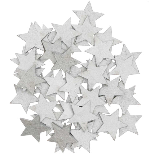 Silver Star Wooden Confetti