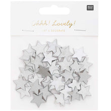 Load image into Gallery viewer, Silver Star Wooden Confetti