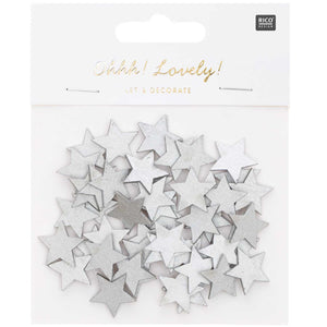 Silver Star Wooden Confetti