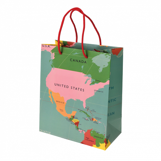 Medium World Map Gift Bag