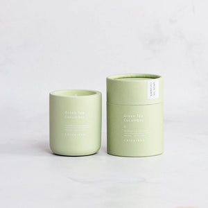 Small Green Tea And Cucumber Concrete Candle