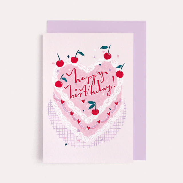 Birthday Heart Cake Card