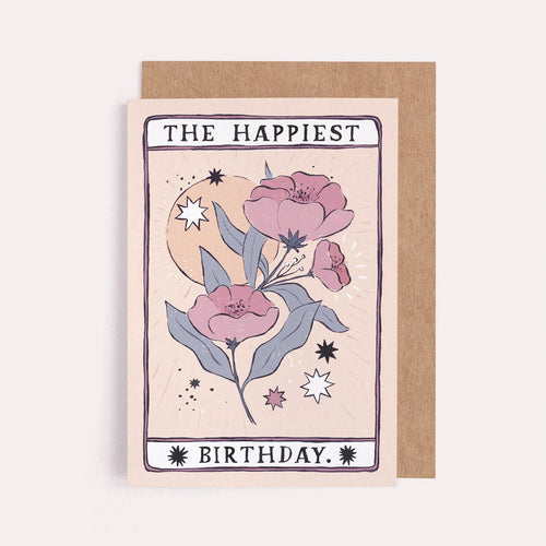 Happiest Birthday Flowers Tarot Card