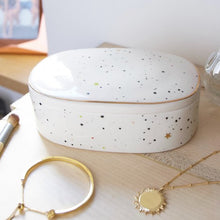 Load image into Gallery viewer, Speckled Stars Oval Trinket Box