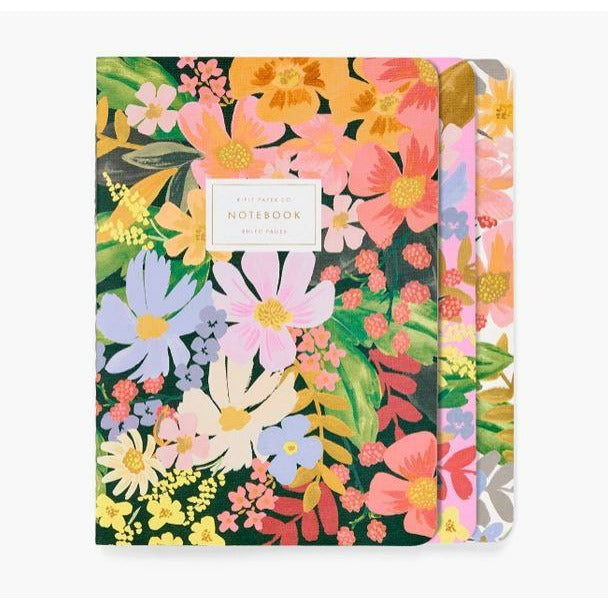 Set of 3 Marguerite Stitched Notebooks