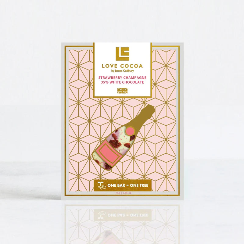 Strawberry Champagne White Chocolate Slab