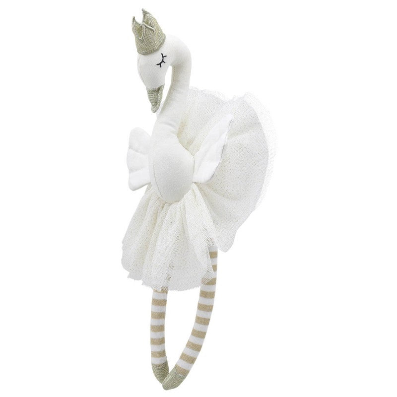 Sparkly Cream Swan Soft Toy