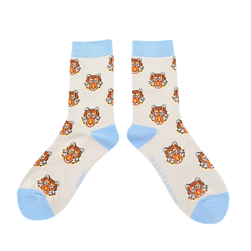 Tiger Silver Bamboo Socks