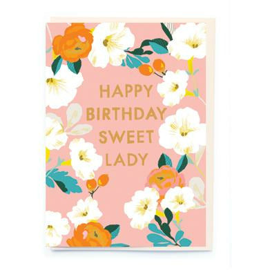 Happy Birthday Sweet Lady Card