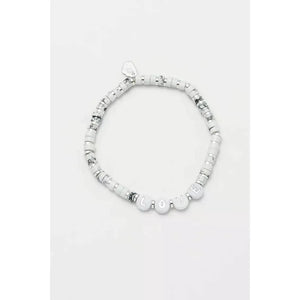 White Howlite And Silver Plated Love Gemstone Bracelet